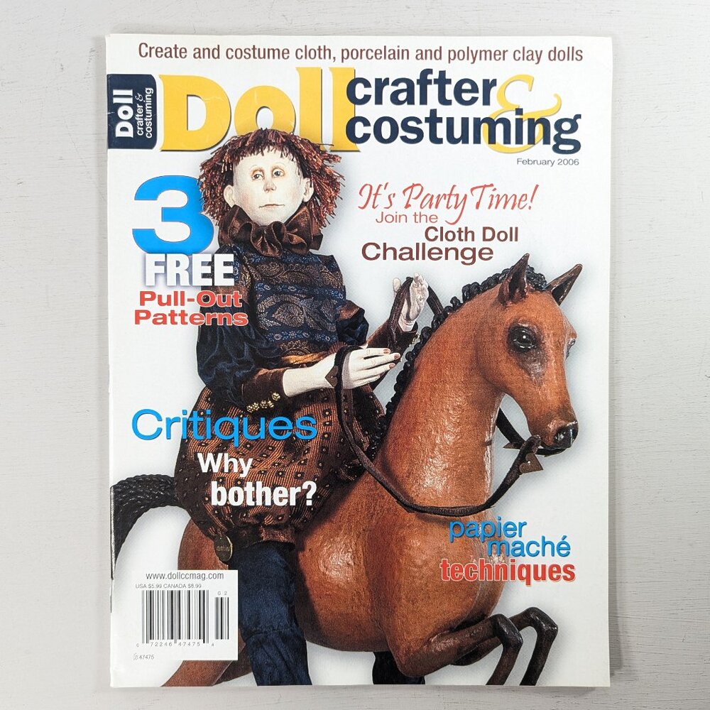 Doll crafter and costuming magazine FEB 2006, doll making magazine